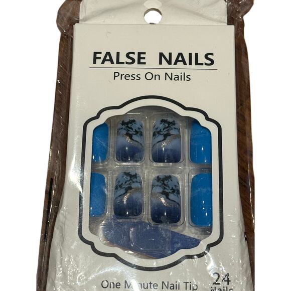New Press On Nails Bundle of 3 Ghostface Horror Blue & Green Marble Reusable - Picture 4 of 16